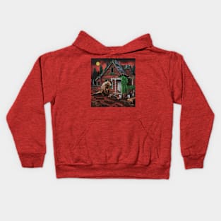 AI generated Pangolin touring abandoned house Kids Hoodie